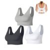 SEGRILA Damen Sport BH Set Gerippter Ohne Bügel Yoga Bustier Gepolsterter Fitness Training