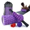 Schaumstoffrollen-Set, Krightlink 5-in-1 Fitness-Schaumstoffrollen für Message Yoga Pilates (lila)
